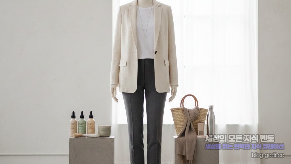 미니멀리즘의 새로운 정의: ‘하이퍼-스테이플’ 코디법과 ‘베리어-온’ 스킨케어 루틴
