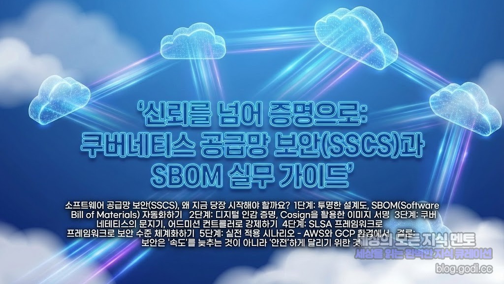 신뢰를 넘어 증명으로: 쿠버네티스 공급망 보안(SSCS)과 SBOM 실무 가이드
