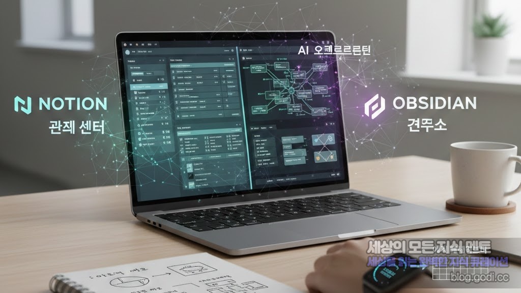 파편화된 정보의 늪에서 탈출하기: 2026년형 노션-옵시디언 초연결 생산성 가이드